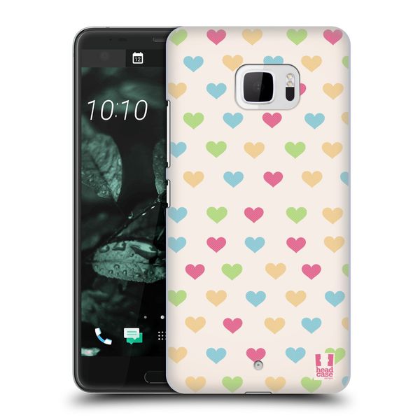 Head Case Designs White Bg Assorted Heart Pattern Hard Back Case Compatible With HTC U Ultra/Ocean Note
