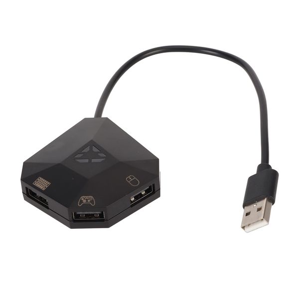Keyboard and Mouse Converter Adapter for PS4 for One for PS3 for 360, Keyboard Mouse Adapter for Switch, Plug and Play Custom Mapping Reset Button Functions