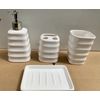 4Pc Ceramic Bathroom Accessory Set Soap Dispenser Toothbrush Holder Dish White