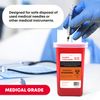 Ever Ready First Aid Sharps Container with Split Lid Design and Locking Mechanism for Sharp Waste Disposal, 1 Quart - 3 Count