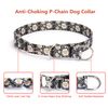 Serijoars Martingale Dog Collar - No-Pull Training Collar with Flower Multicolor Cute Patterns and Slidable Stop Ring (L, Skull)
