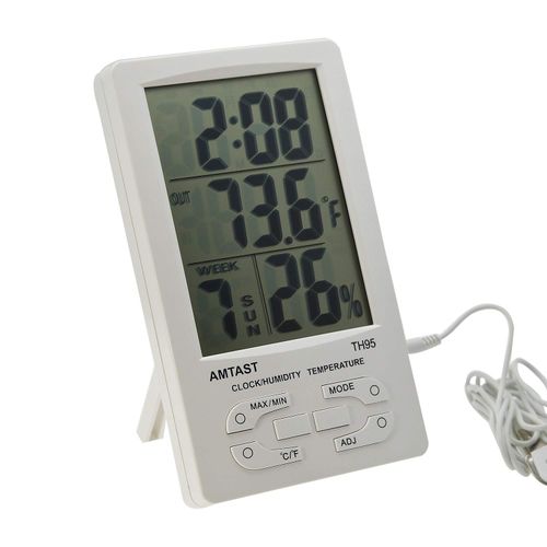 AMTAST Digital Thermometer Hygrometer, Thermometer Indoor Outdoor Thermometer and Indoor Hygrometer Measuring Device, Temperature Monitoring with External Sensor