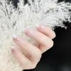mallnoo 24 Piece Transparent Medium Long Natural Fake Nail