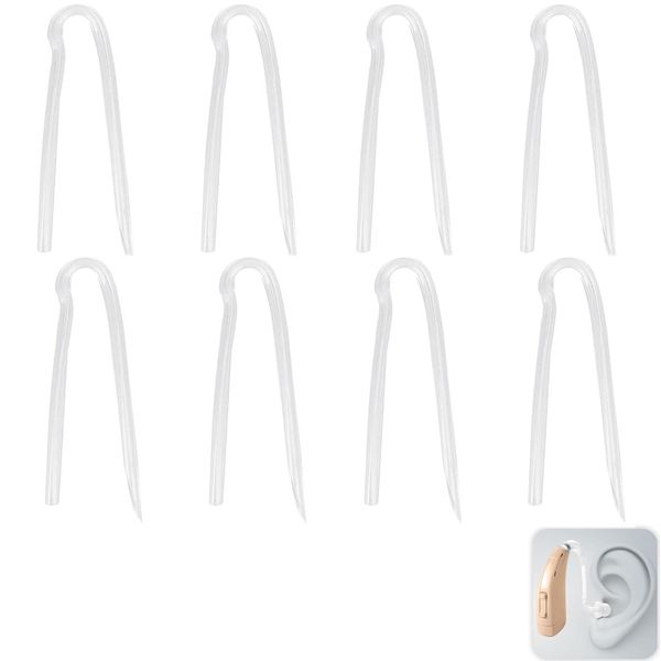 8pcs Lightweight Hearing Aid Tubes Transmitting Clear Sound Hearing Aid Replacement Tube Hearing Aid Tubing Replacement Hearing Amplifiers Ear Tubes for Hearing Aids Suitable for Most Hearing Aids