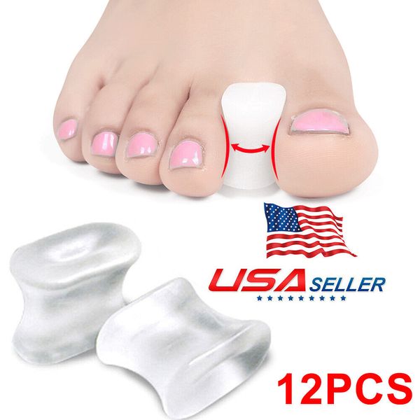 Silicone Gel Toe Separator Orthotics Bunion Toes Spacer Pain Reliever 12Pcs Hot