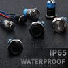 STARELO 5pcs 19mm Latching led Push Button Switch Black Shell, IP65 Waterproof Push Button Switch,1NO 1 NC with Wire Socket Plug,Self-Locking with LED(Blue).