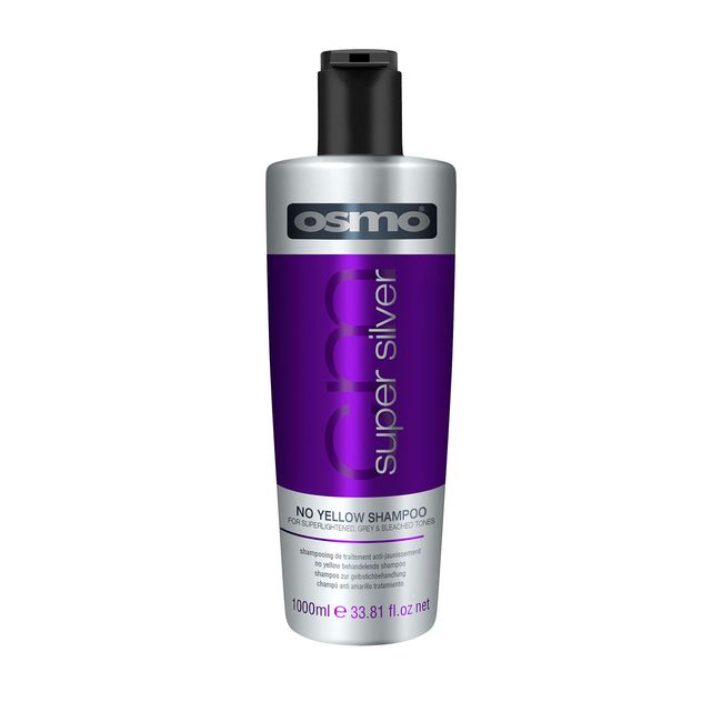 Osmo Super Silver No Yellow Shampoo 33.81 fl oz for Super Lightened Grey and Bleached Tones, 33.81 fl oz