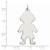 Solid 925 Sterling Silver Engravable Boy Front/Back Disc Charm Brushed Matte Finish Pendant - 37mm x 20mm