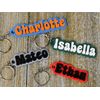 SuperFineDeesigns Custom Keychain Groovy Font, Personalized Key Chain, Customized Name Text Tag, Bulk Discounts
