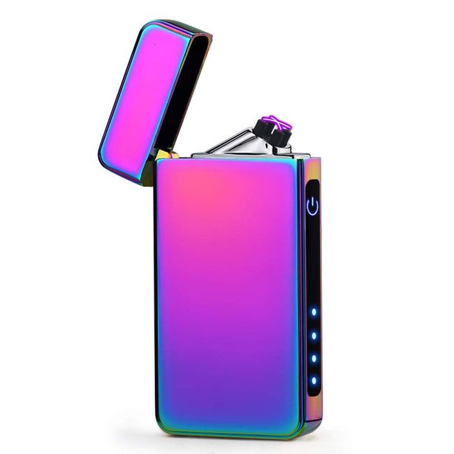 leje Myre fugl Leejie Plasma Lighter USB Rechargeable Dual Arc Electric Lighter Windproof  Flamess Lighter (Purple) - EveryMarket