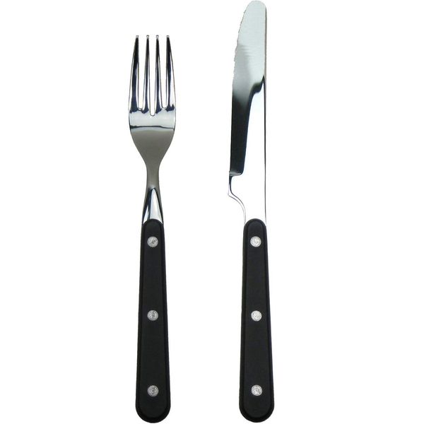 Kanetsugu Seki Steak Knife Double Wave Blade Steak Fork Set