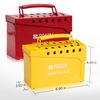 Brady Portable Group Lock Box - Yellow - Powder Coated Steel - 65672