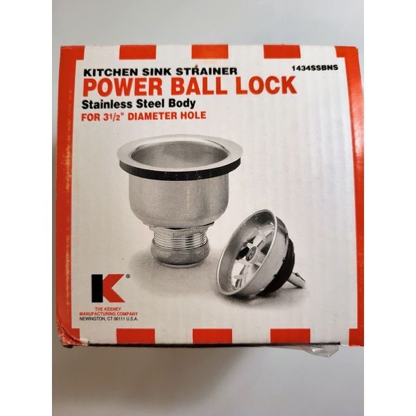 Keeney Kitchen Sink Strainer Power Ball Lock 1434SSBNS