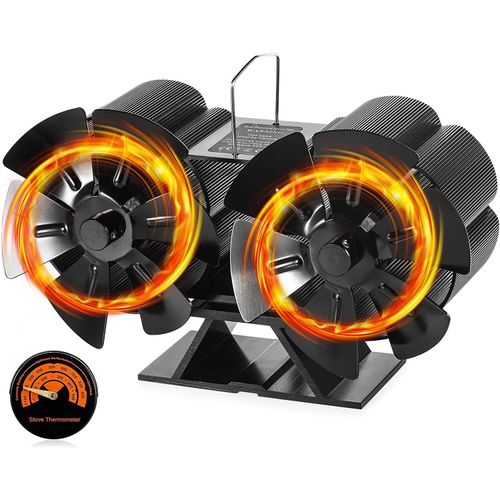 Wood Stove Fan Heat Powered 12 Blades