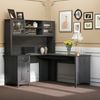 Home Office L-Shaped Computer Desk w/ Cabinet Shelf Drawer Cable Grommet Coffee