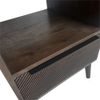 Mid-Century Modern 18W Solid Mango Wood Nightstand with Drawer in Gray