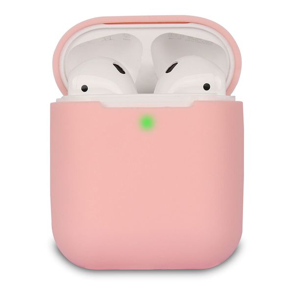 KOKOKA Case Cover Compatible with AirPods 2, Silicone Shockproof Case Cover for Airpods 2 [Front LED Visible][Support Wireless Charging] Pink