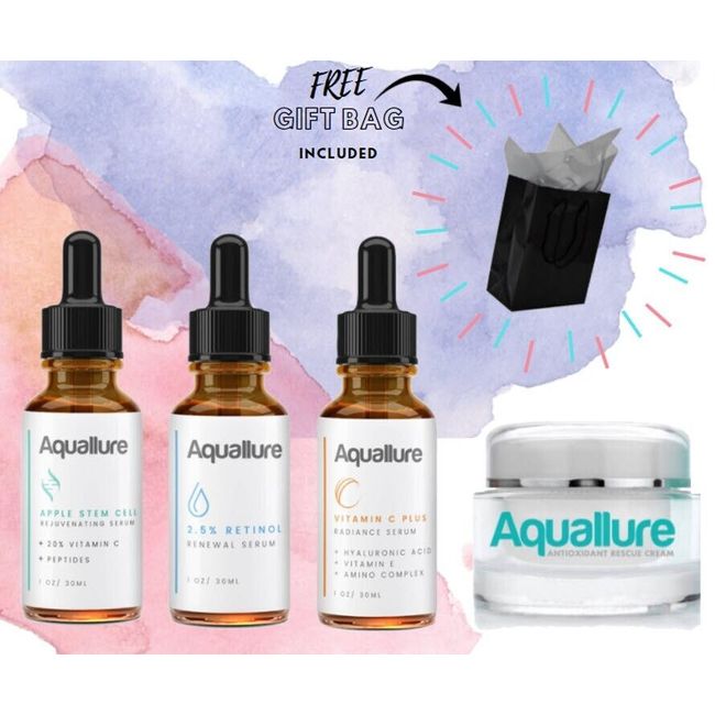 Aquallure Cream + 3 Hydrating Serums! Beauty Renewal Combo + "FREE" Gift Bag!!