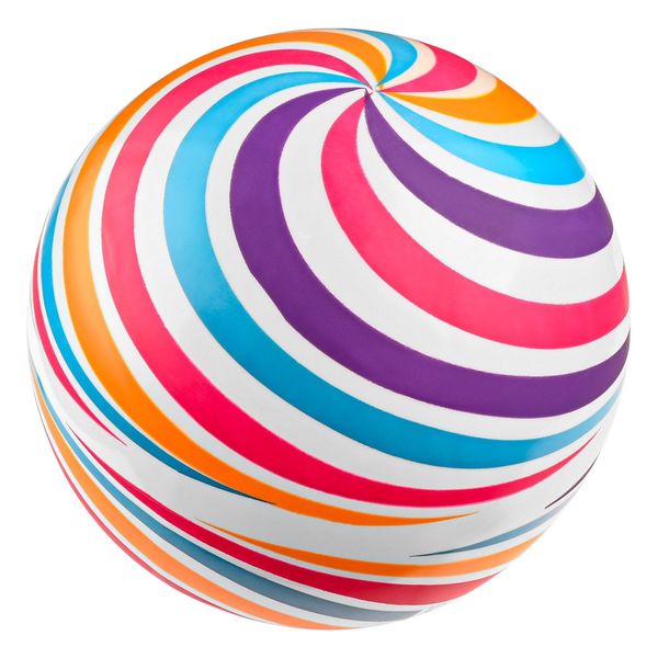 New Bounce Bouncy Balls for Kids - Rainbow Swirl Playground Balls - Set of 6 Balls with Pump - 8.5" Ball for Children, Toddlers and Pets