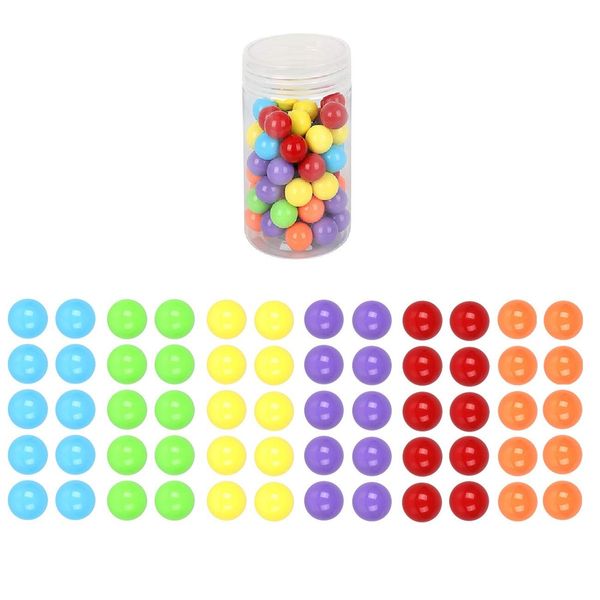 Witlans 60pcs Chinese Checker Game Replacement Balls,6 Solid Color 14mm Acrylic Game Marbles for Marble Run, Marbles Game,Aggravation Game,Traditional Marbles Games