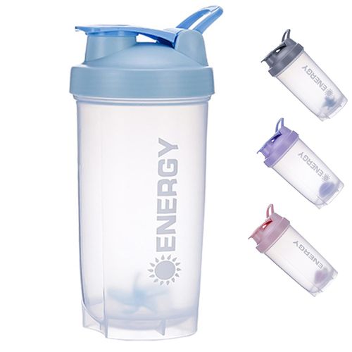 Pubiao Shaker for Protein Sports Drinks Protein Shaker Cup Sports Supplement Shaker with Mixer Ball Fitness Milkshake Portable Workout Water Cup 500 ml (Blue)