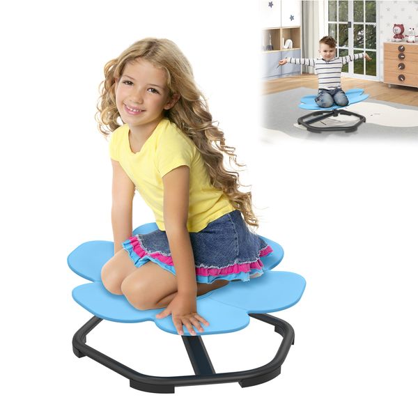 YRHome Carousel Autism Children's Swivel Chair Sensory Swivel Chair Autism Sensor Toy 360° Swivel Seat Balance Swing Balance Chair for Physical Coordination & Balance Blue