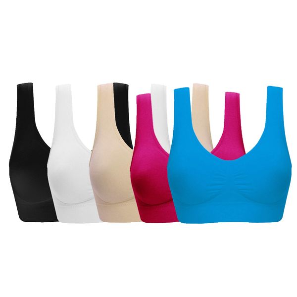 Women's Comfort Workout Sports Bra Low-Impact Activity Sleep Bras Pack of 5 4XL