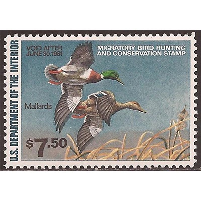 United States 1980, Scott #RW47, $7.50 Mallards, Mint, Federal Duck ...