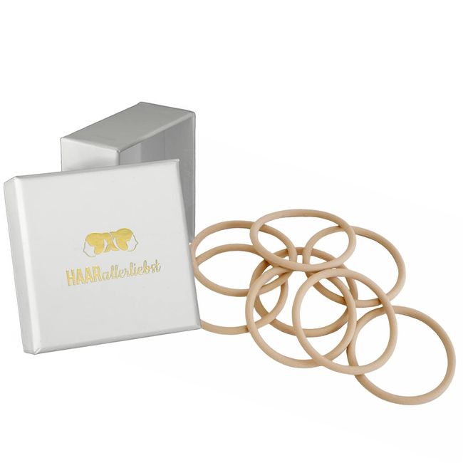 HAARallerliebst® unisex Silikon Haargummis 9 Stück - Premium Haargummi Zopfgummi blond ultra starker Halt - Männer & Herren, Damen & Mädchen, Sport - Hair ties - Haarschmuck inkl. Box zur Aufbewahrung