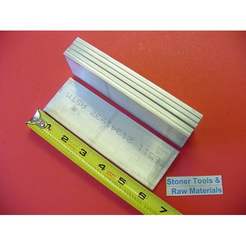 6 Pieces 3/16" X 2" Aluminum 6061 Flat BAR 6" Long T6511 .187" Plate Mill Stock