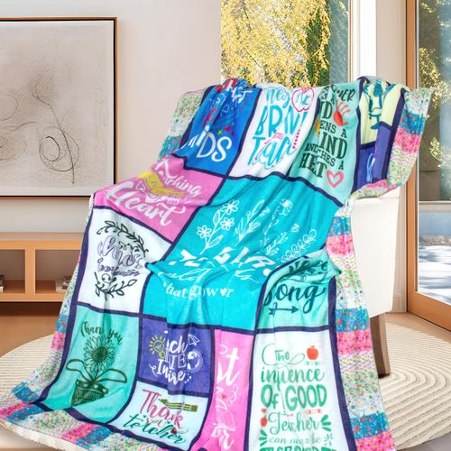 FTEFueie Teacher Appreciation Gifts for Women, Teacher Gifts Blanket Throw 50"x 60", Unique Birthday Back to School Thank You Gifts for Teachers from Student