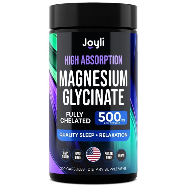 Magnesium Glycinate 500MG with Ashwagandha, 200 Vegan Caps, Relaxation