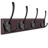 IBosins 6 Pack Big Heavy Duty Three Prongs Coat Hooks Wall Mounted with 24 Screws (Two Types of Screws Included) Retro Double Utility Rustic Hooks for Thick Coat, Big Heavy Bags (6 Pack)