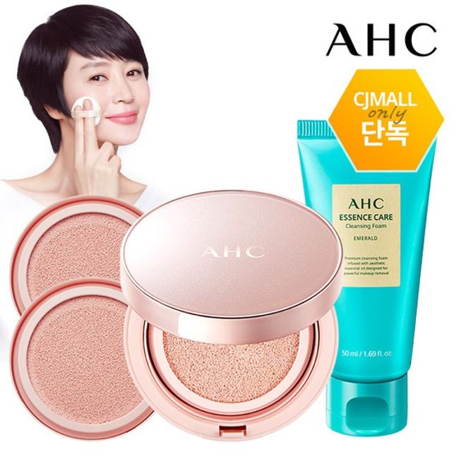 [CJ Exclusive] AHC Aura Secret Tone-up Cushion 1 + Refill 2 + Cleansing Foam 50ml