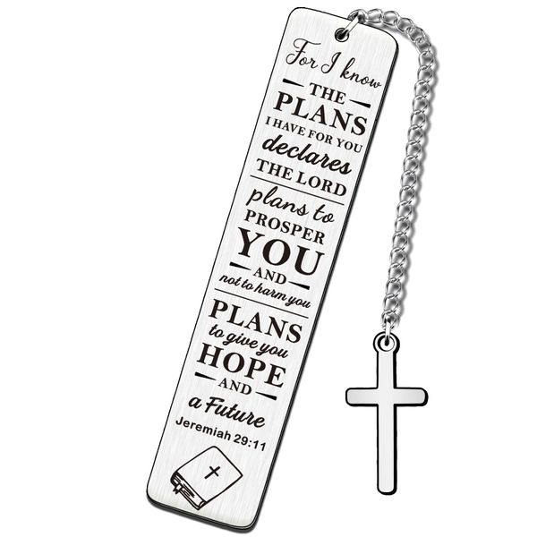 WTOPP Christian Art Gifts Metal Bookmark Bible Verse Inspirational Bookmark for Women -for I Know The Plans - Jeremiah 29:11