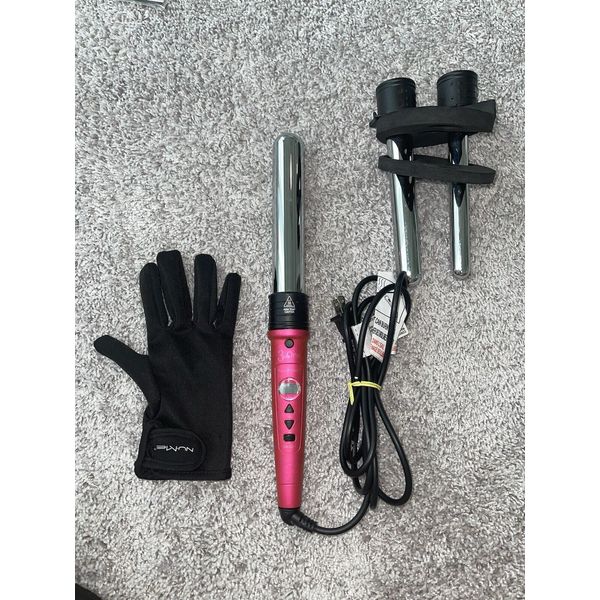 NuMe 3 In One Professional Curling Wand Pink w/ 3 Heat Barrels And Heat Glove