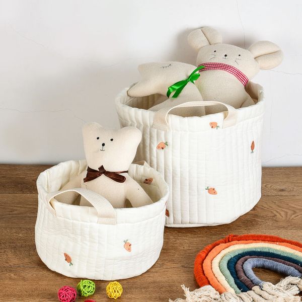 Baby Embroidered Pattern Baby Bottle Storage Basket - Average Size (0-12Y） / Orange