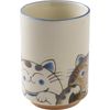 Minoru Pottery Crystal Cat Teacup Blue