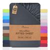 Microfibre fitted sheets -, 100 % polyester, Charcoal Grey, 90x190 - 100x200 cm