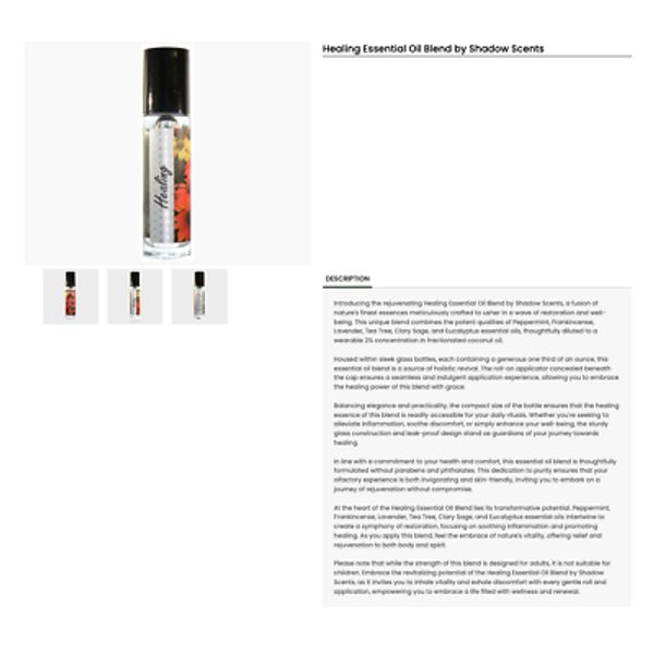 Healing Essential Oil Blend by Shadow Scents