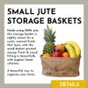 Jute Storage Baskets - Small and Large Rectangular Woven Baskets - Open Rustic Storage Solutions for the Home - Kitchen, Utility & Garden Shed Storage (3 Pack)