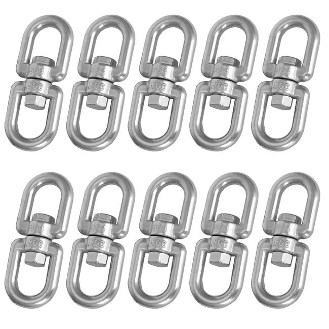 Set of 10 Stainless Steel Swivel, Chean, Rotating Can, Stainless Steel, Swivel, Chain Hardware, Rotation, Stainless Steel Hardware, M5