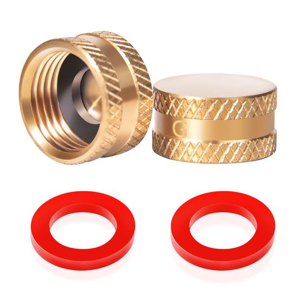 Litorange 2 Pcs Lead-free Brass Compression Blanking Nut, 1/2 inch BSP Radiator Valve Blanking Cap for Washing Machine Hot, Cold, Central Heating Pipework, Compressed Air and Gas Applications