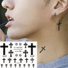 Nirbffo Black Cross Temporary Tattoos Waterproof Tattoo Men and Women Small Cross Tattoos Stickers 5 Sheets 10 x 17 cm