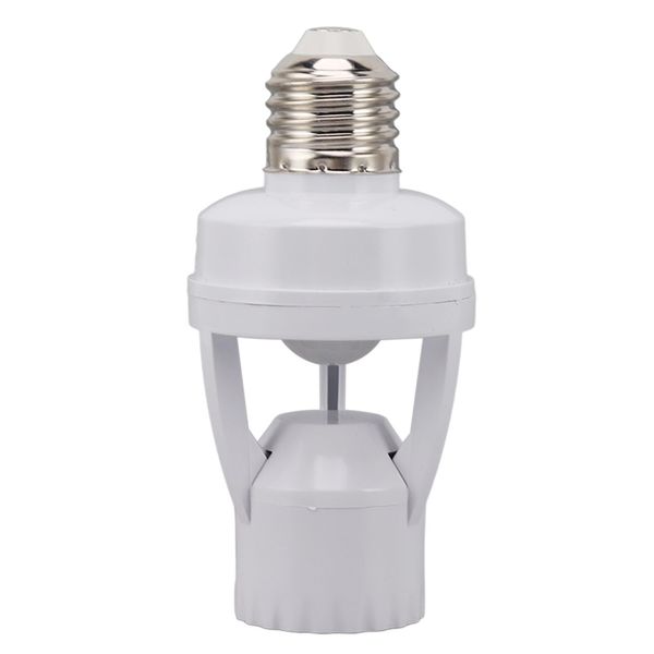 PIR Motion Sensor Light Socket, E27 Smart Lamp Bulb Holder Adapter, Auto On Off Light Control for Garage Basement Porch Storage Room Motion Activated Light Socket