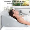 Satin Bed Wedge Pillow Cover Removable & Machine Washable Light Grey