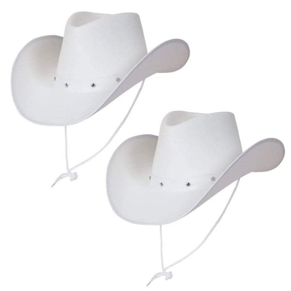 2 White Texas Cowboy Hats