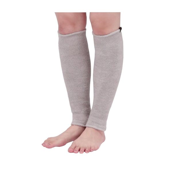 mite Leg Warmers, Men's, Women's, Made in Japan, For Calves, Stretchable, Non-slip, Cold Protection, Supporter, Meete Light Long, Greige