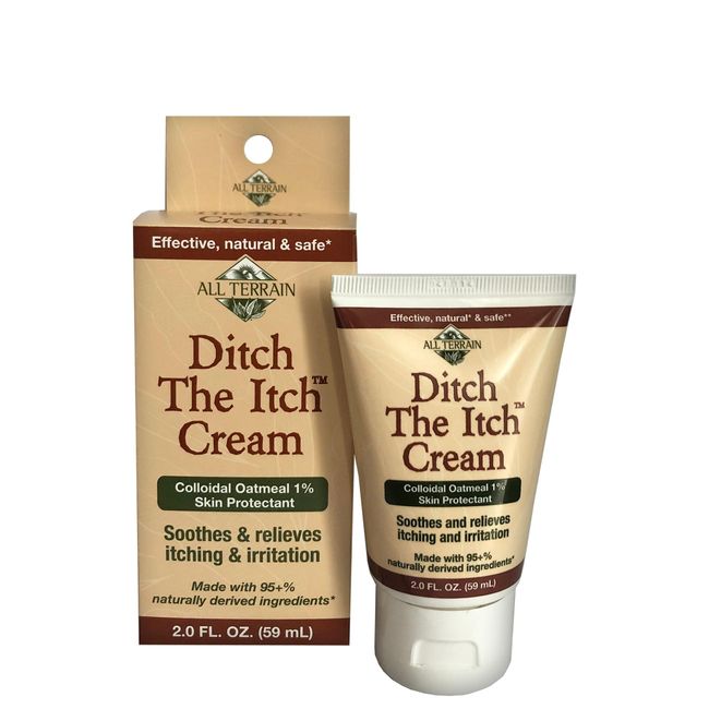 All Terrain Natural Ditch The Itch Cream 2oz, with Colloidal Oatmeal, for Itching & Irritation from Dry Skin, Rashes