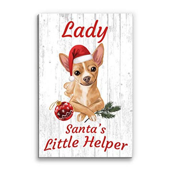 CUSTOMIZED Chihuahua Christmas Decoration - 16.5" x 10.5"